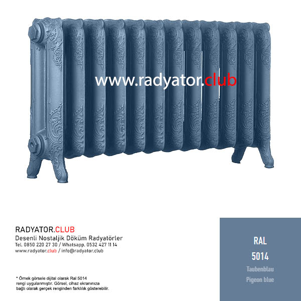 Ral 5014 Pigeon Blue angled radiator valves